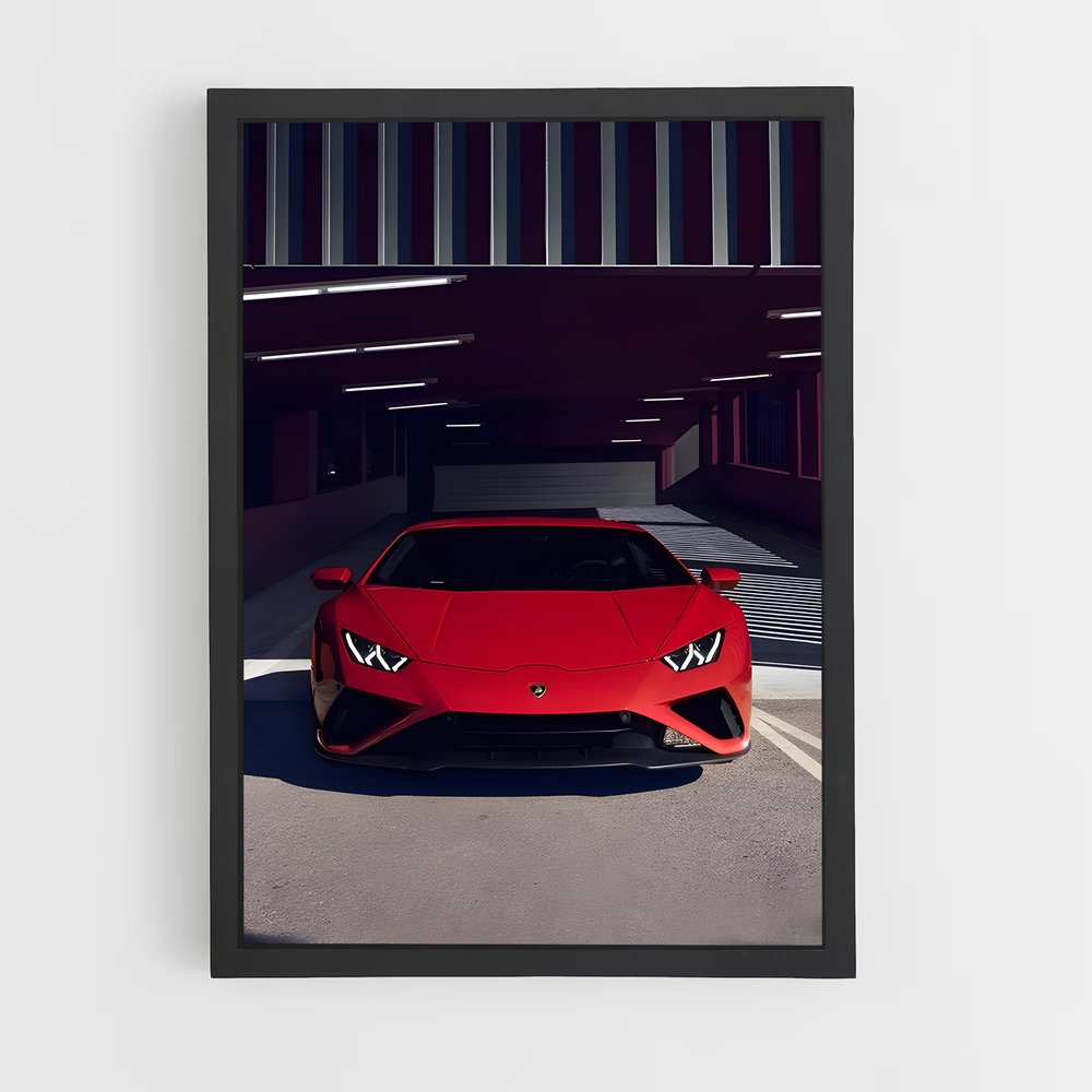 Poster Huracan Rouge – affiche Lamborghini (vue 2)